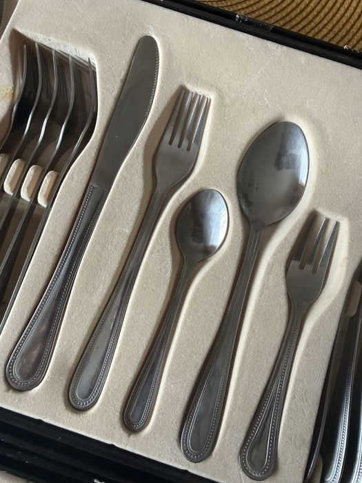 2 komplety sztućców 60 szt! Srebrne stal