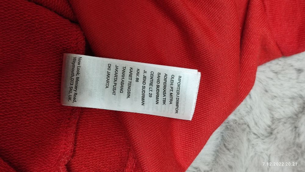 Śliczna Czerwona bluza z kapturem New Look, rozmiar 12