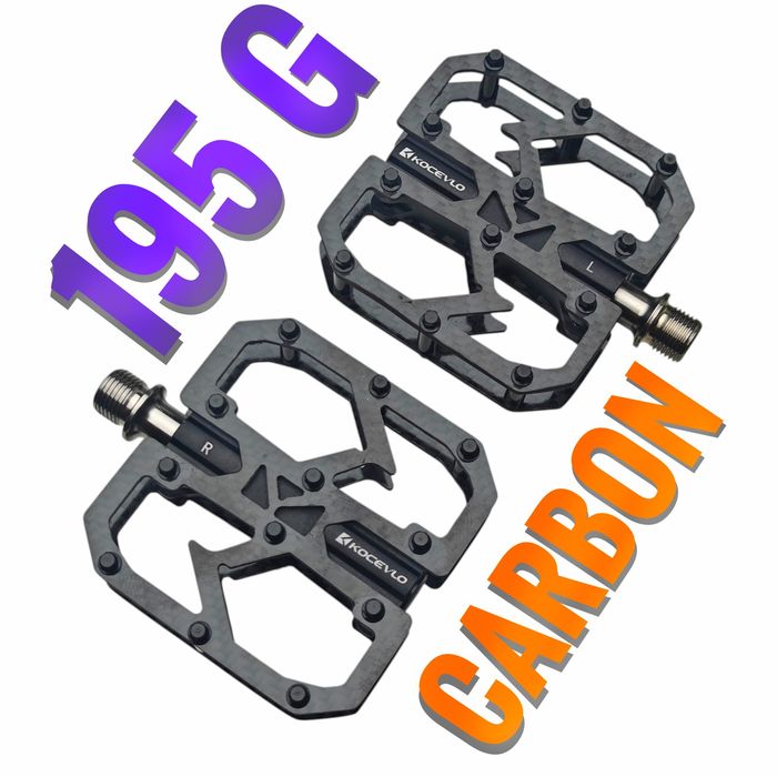 Carbon + Tytan KOCEVLO pedały platformowe rower ultralekkie carbonowe tytan