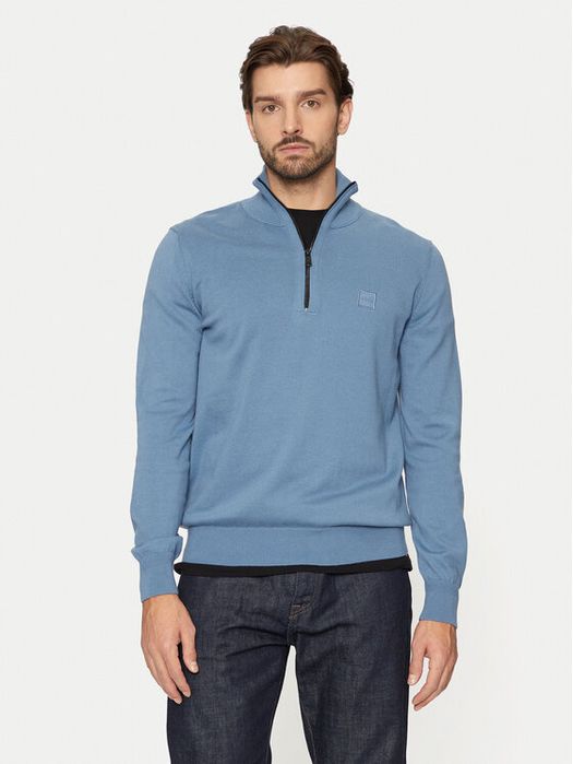 Sweter niebieski ze stójką BOSS L