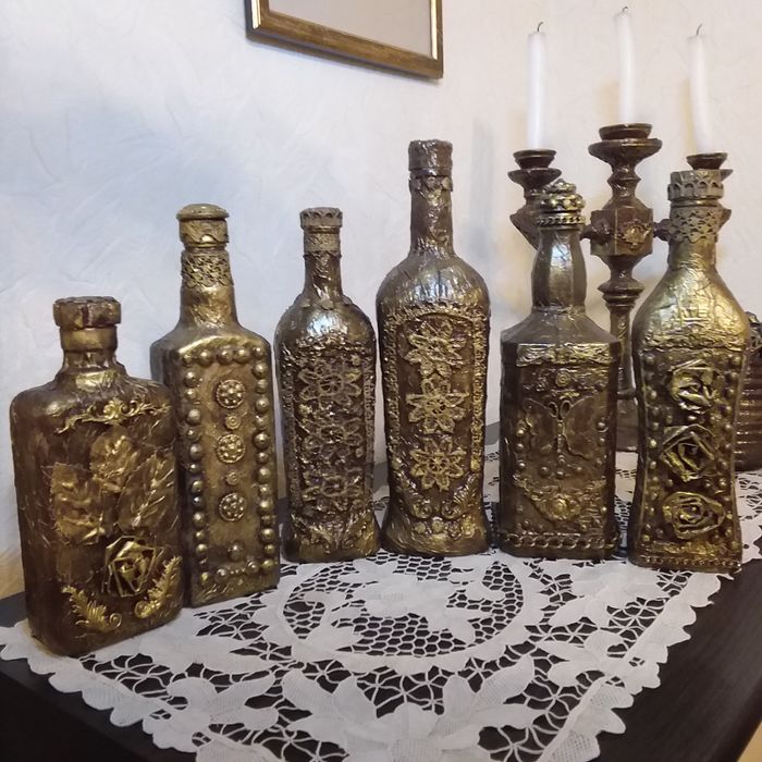 Бутылочки декупаж для напитков.