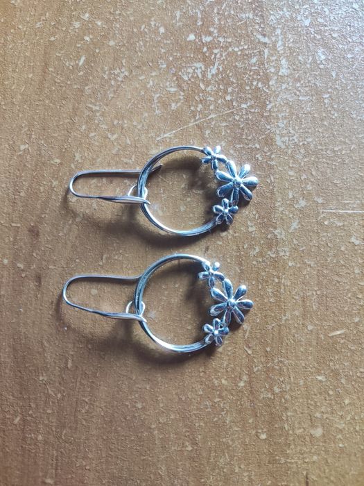 Srebro 925. Kolczyki ze srebra. Srebrne kolczyki 5 cm + gratis