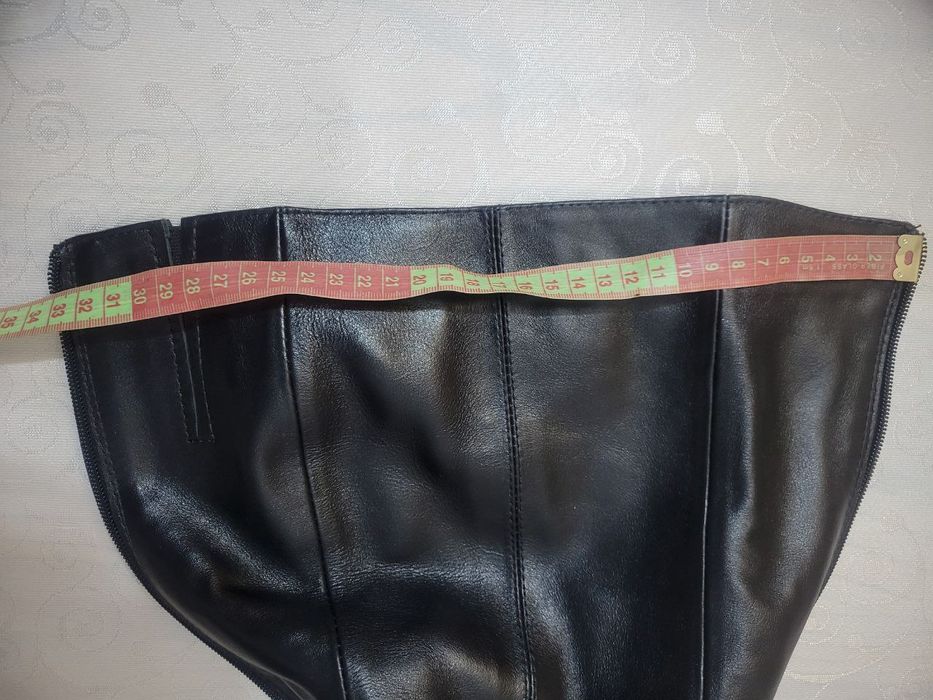 Зимові шкіряні ботильйони на каблуку, овчина