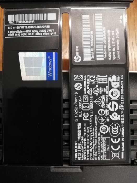 Komputer HP T630 AMD 4x2GHz 16GB RAM/512GB SSD