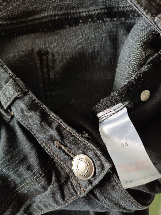 р 14 / 48-50 базові чорні денім джинси штани стрейчеві boot leg