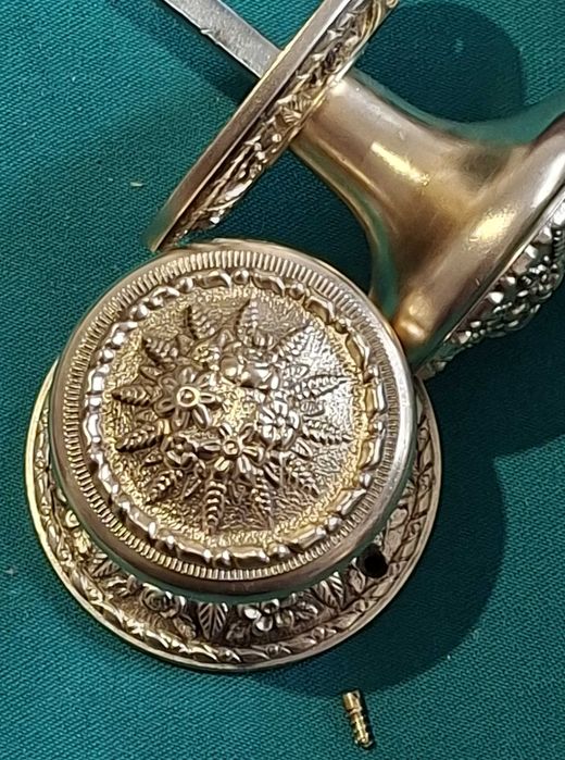 Belo Puxador de porta em latão, anos 70/80