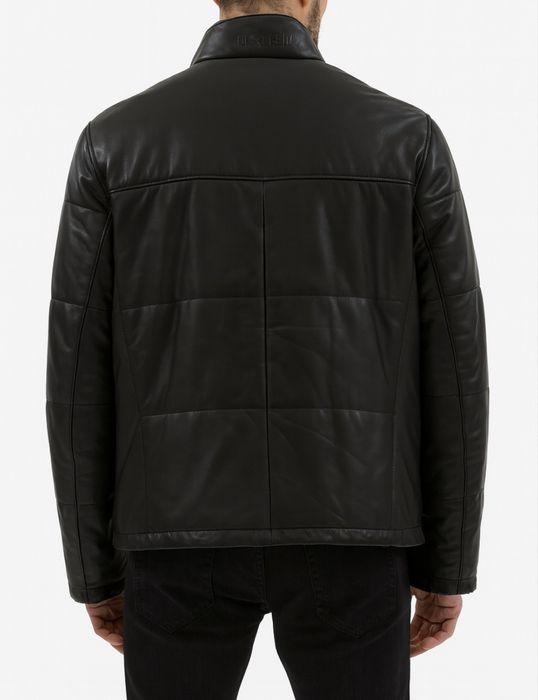 Брендовая  мужская теплая куртка Lagerfeld. Наьуральная кожа .