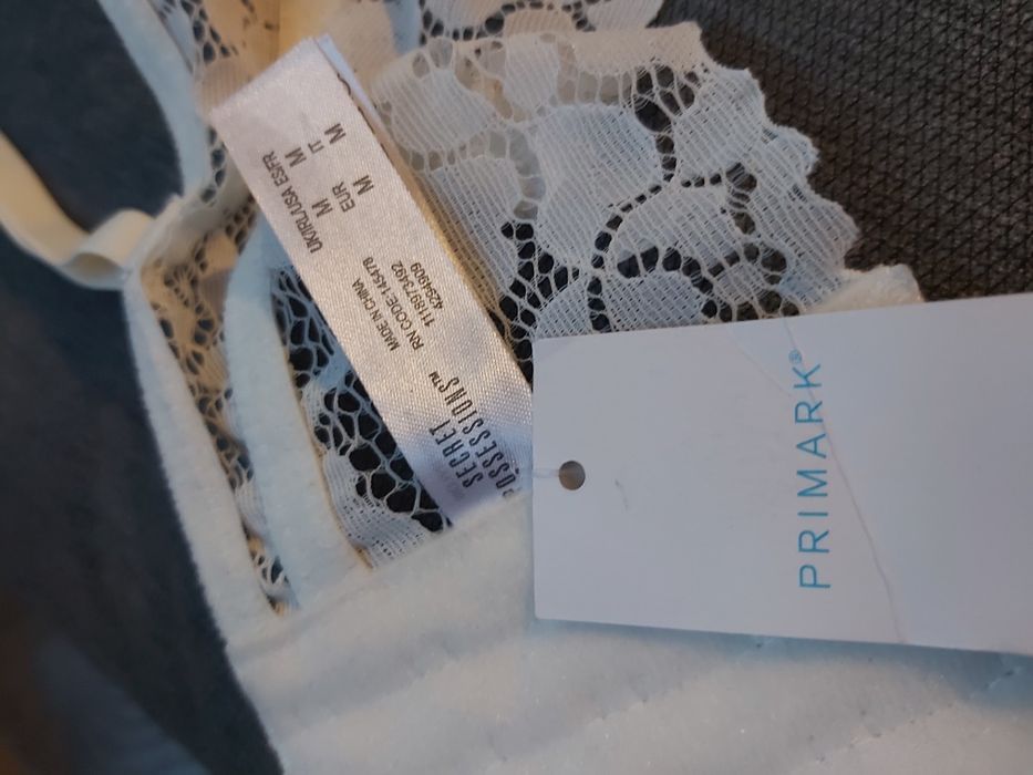 Biustonosz M, stanik z koronką szeroki pas na 5 haftek NOWY Primark
