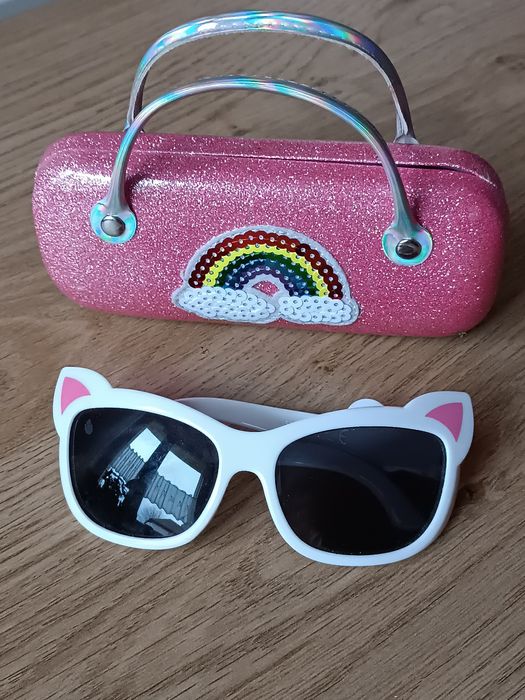 Okulary słoneczne dla dzieci okularki kotek Marie plus etui