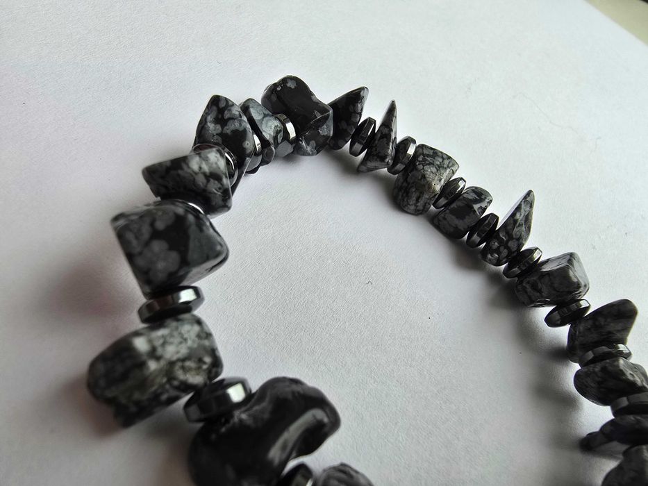 Bransoletka unisex  obsydian 19 cm.