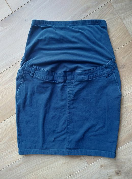 Granatowa spódnica ciążowa z panelem - C&A rozm. 40 / L