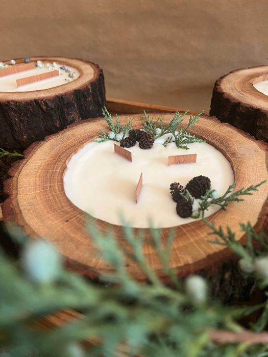 Декоративна свічка в дереві