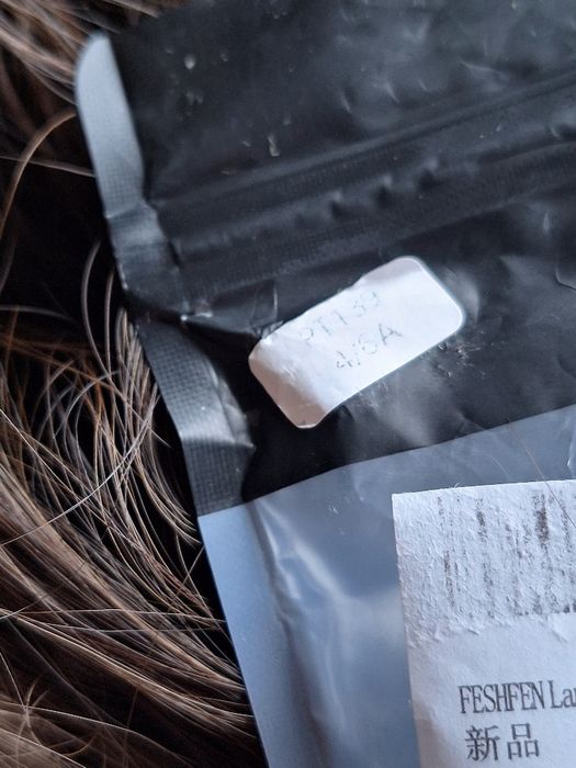 Feshfen 26cali długi kucyk falowany włosy ciemny brąz syntetyczne