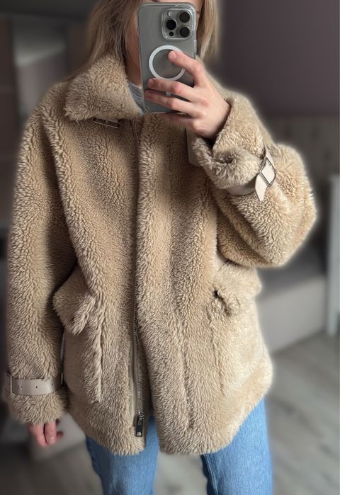 Дублянка teddy oversize бежева