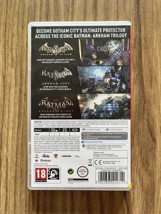 Batman Arkham Trilogy Nintendo Switch – bardzo dobry stan