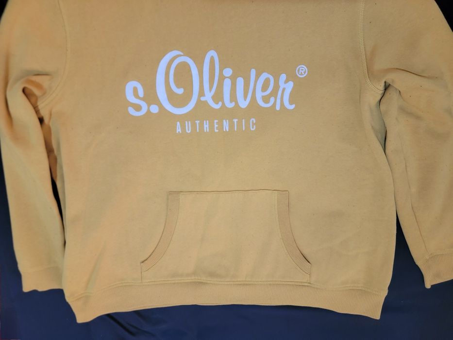 Тепле худі s.Oliver гірчичне з капюшоном та начісом оверсайз XL XXL L