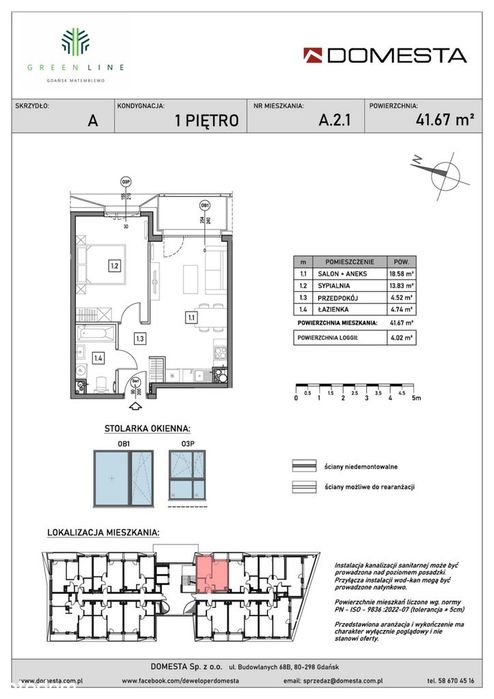 2-pokojowe mieszkanie 41m2 + loggia Bez Prowizji