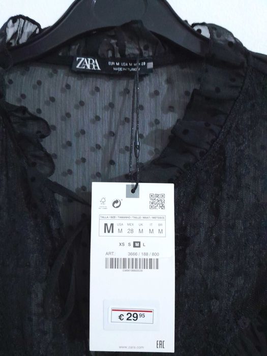 Blusa / Túnica preta assimétrica plumeti da Zara T: M Nova c/etiqueta