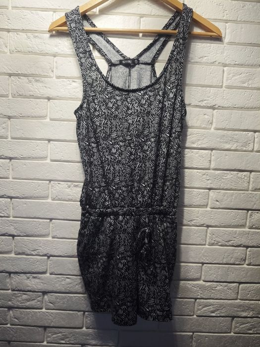 Letni kombinezon Sinsay XS czarno-biały wzory