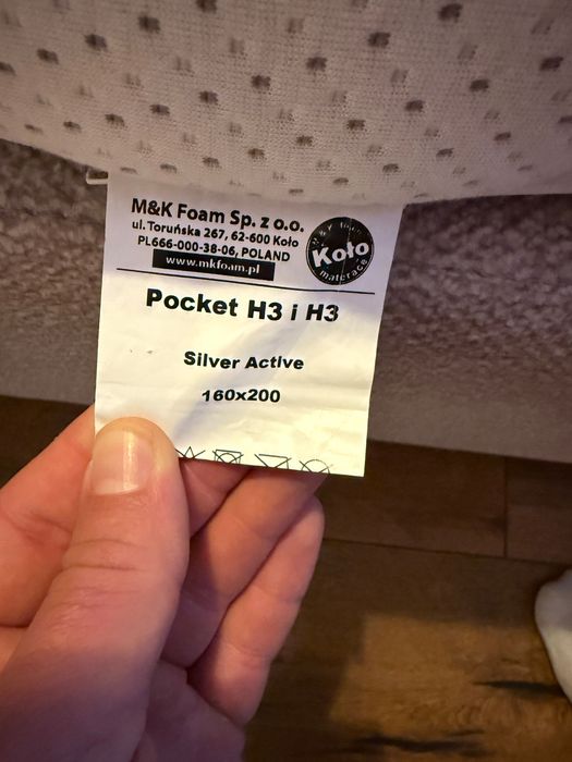 Materac Pocket H3/H3 - Silver Active