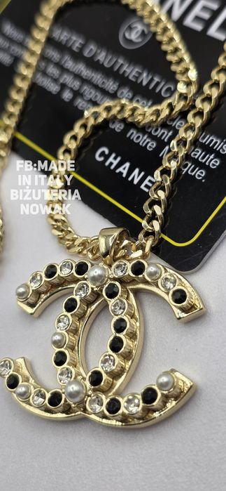 Naszyjnik łańcuszek cc chanel cyrkonie