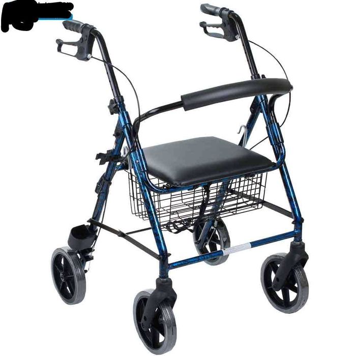 Ходунки ролатор алюмінієвий osd-kq-1018 з великими колесами