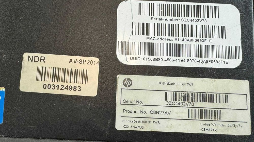 Компьютер HP Elite Desk 800 G1 Intel Core i5 4570 16Gb 240SSD Win+Off