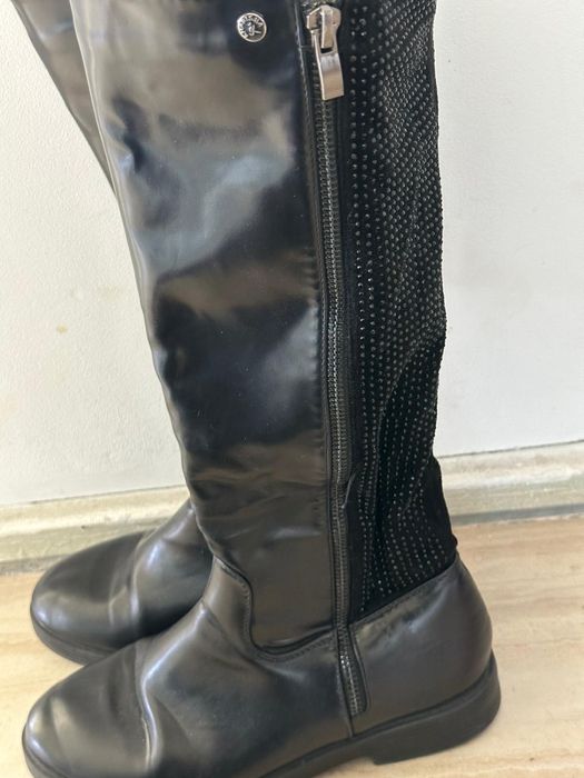 Bota cano alto com designer glitter N38