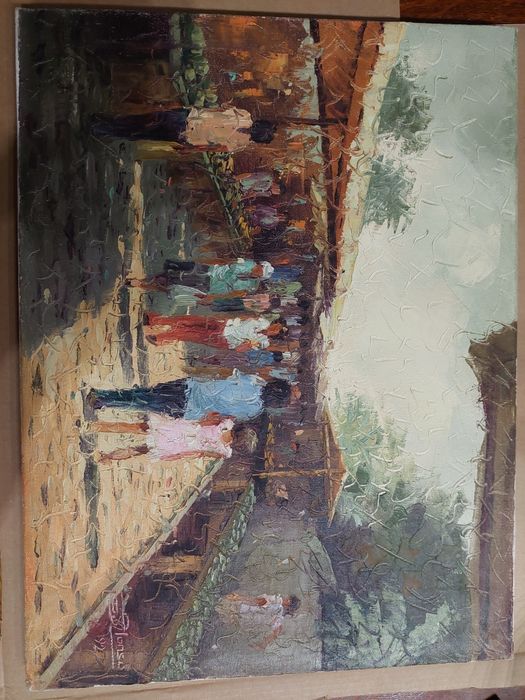 Quadro a óleo sobre tela muito bonito alonso