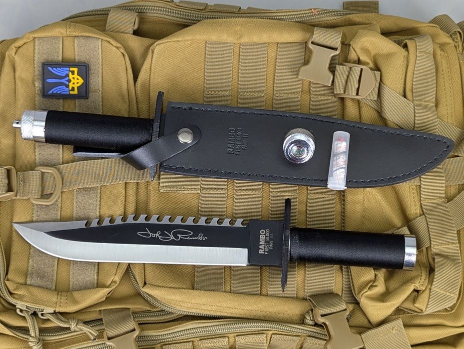 Большой нож выживания. Тактичний ніж з шкіряним чохлом