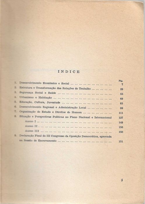 3º Congresso da Oposição Democrática 4 a 8 de Abril de 1973 Conclusões