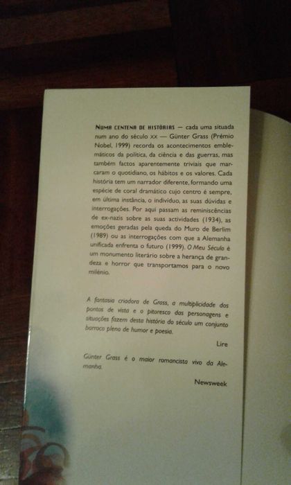 Livro "O meu seculo" - Gunter Grass  (NOVO)
