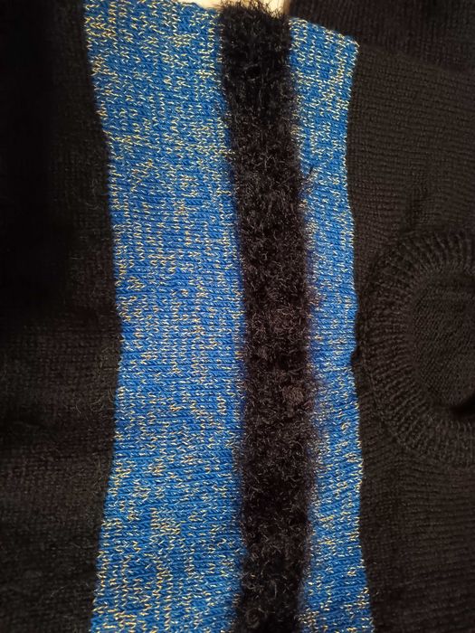 Sweter z krótkim rękawem robiony na drutach  rękodzieło M 38/40