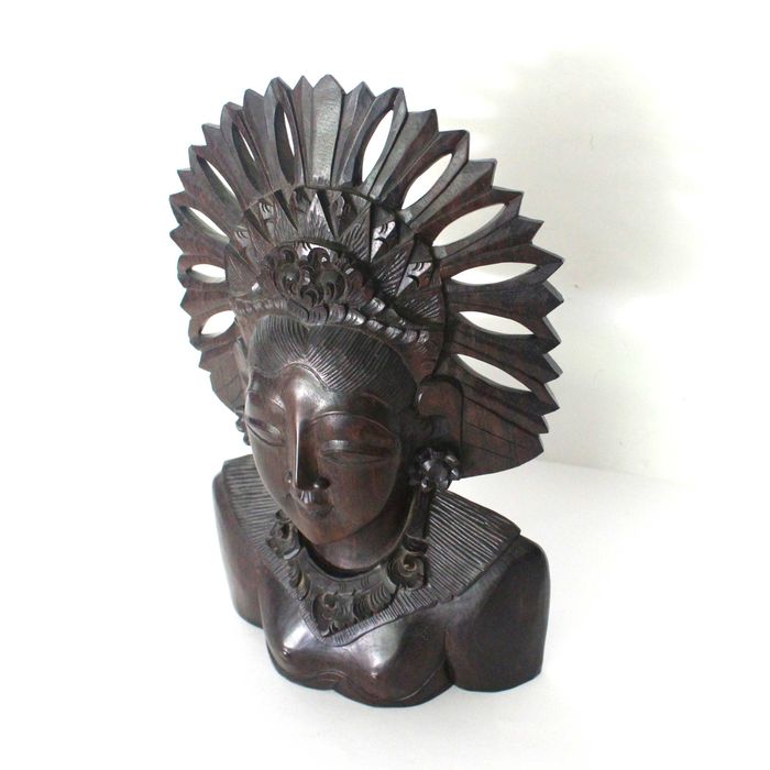 Escultura Ébano - Busto Bailarina Bali