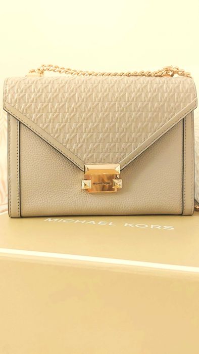 Torba listonoszka beżowa Michael Kors Whitney Light Sand jak nowa!