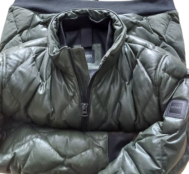 Hugo Boss nowa kurtka skórzana męska ocieplana wełna r. 52/L