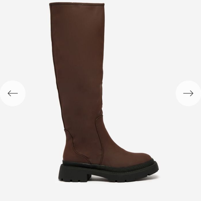 Сапоги до колен коричневые