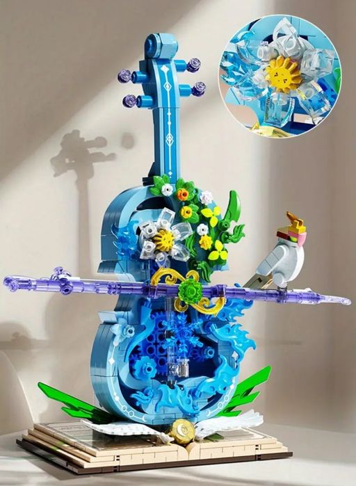 Конструктор подарочный скрипка цветы  450 блоков Lego