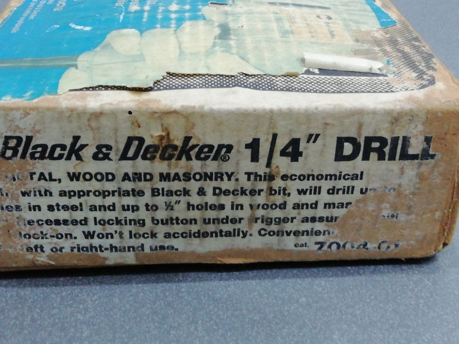 Black & Decker 1/4, Electric Drill, Mod. 7004, Vintage