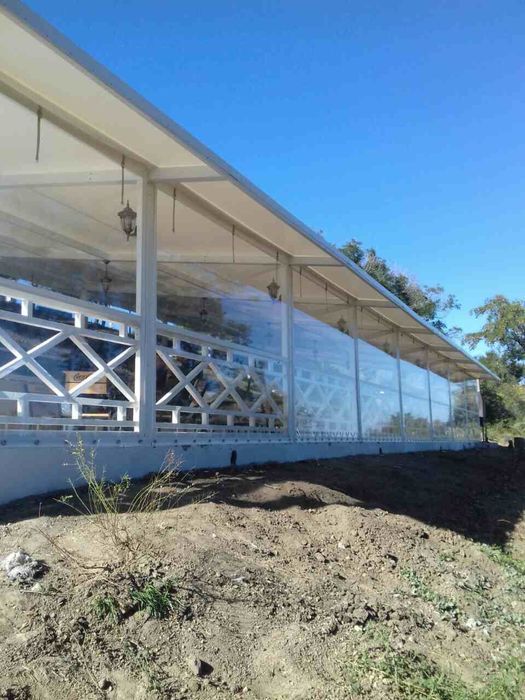 М‘які вікна Чернівці. Штори з ПВХ плівки  - захист терас від вітру, бр