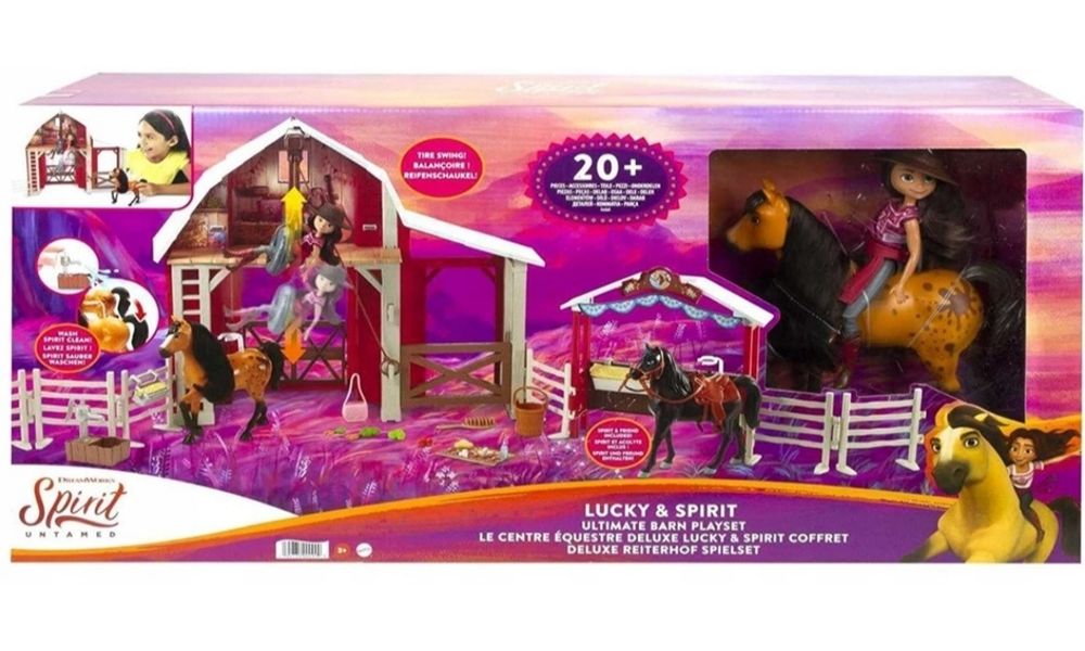 SPIRIT  mustang Zestaw Stajnie DWA KONIE LALKA LUCKY
