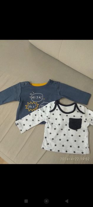 Bluzeczki niemowlęce, chłopięce 2szt, roz. 56