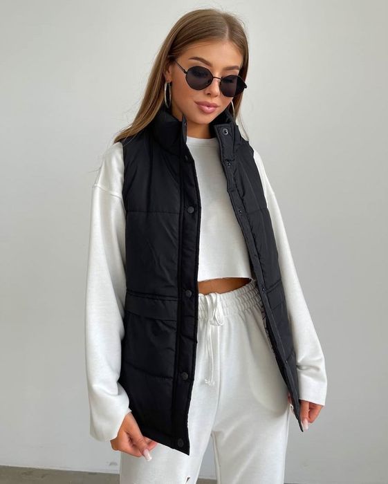 Жилетка жіноча M-L безрукавка женская безрукавка желетка чорна