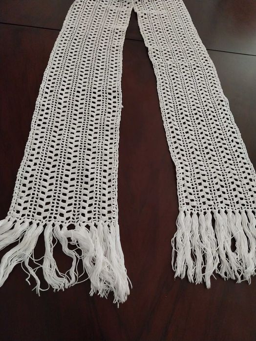 Caminho de mesa de croché, grande, vintage, retangular