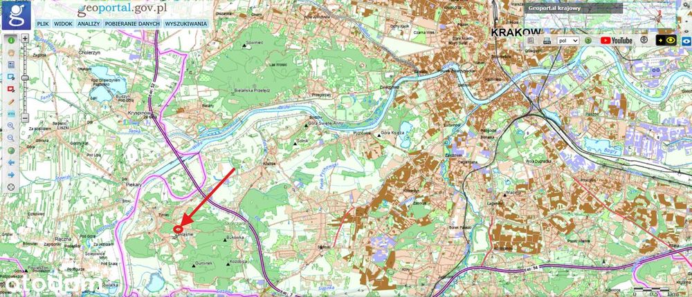 Na sprzedaż piękna działka budowlana 24 ary Kraków-Tyniec 2 299 000 zł