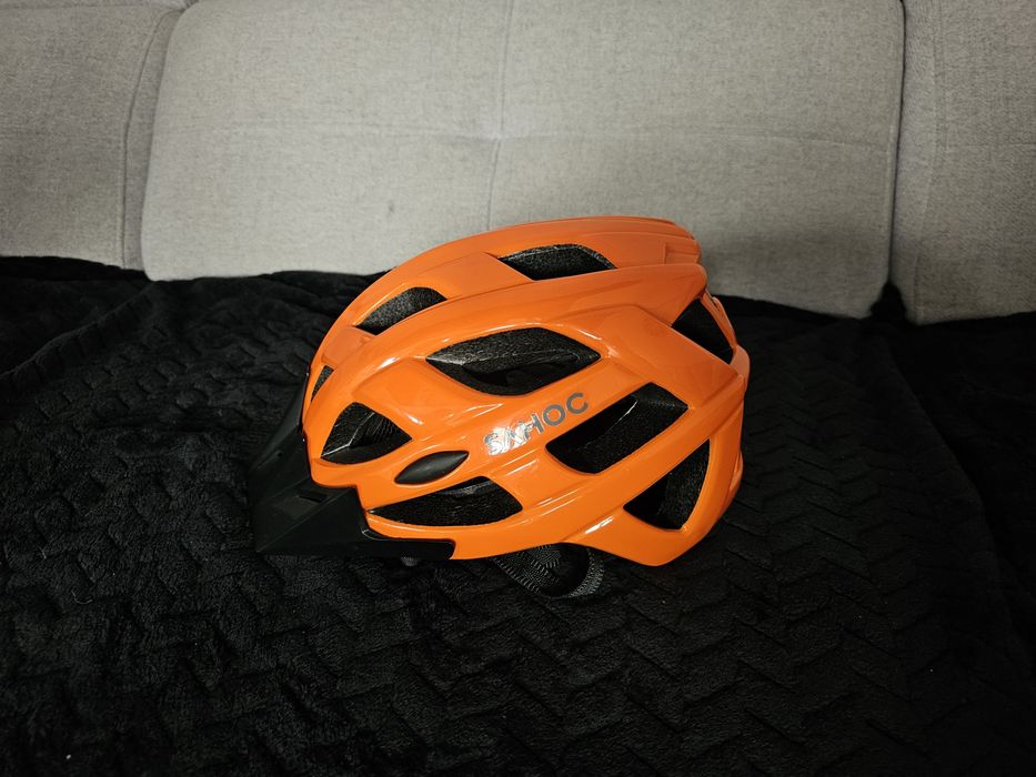 Kask rowerowy Sahoo pomarańczowo-czarny M