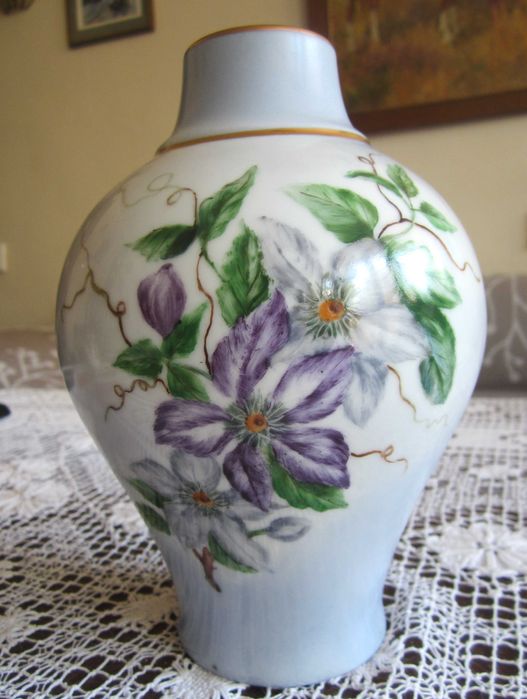 wazon Alka Kunst Kaiser ręcznie malowany powojnik