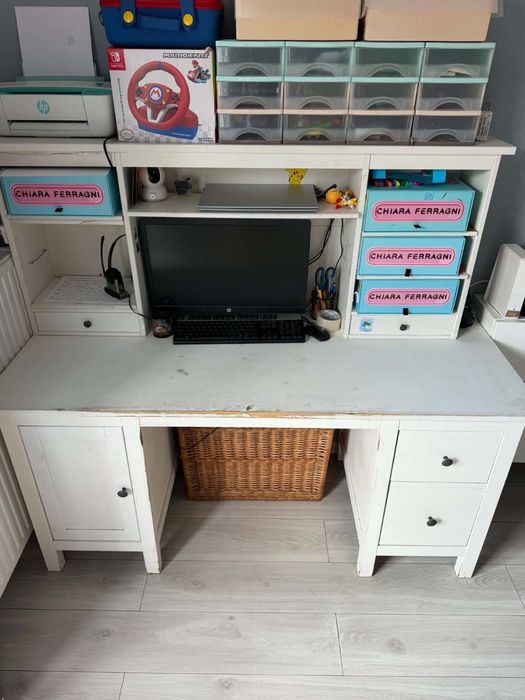 Ikea hemnes biurko duze z litego drewna biurko drewniane z nadstawką