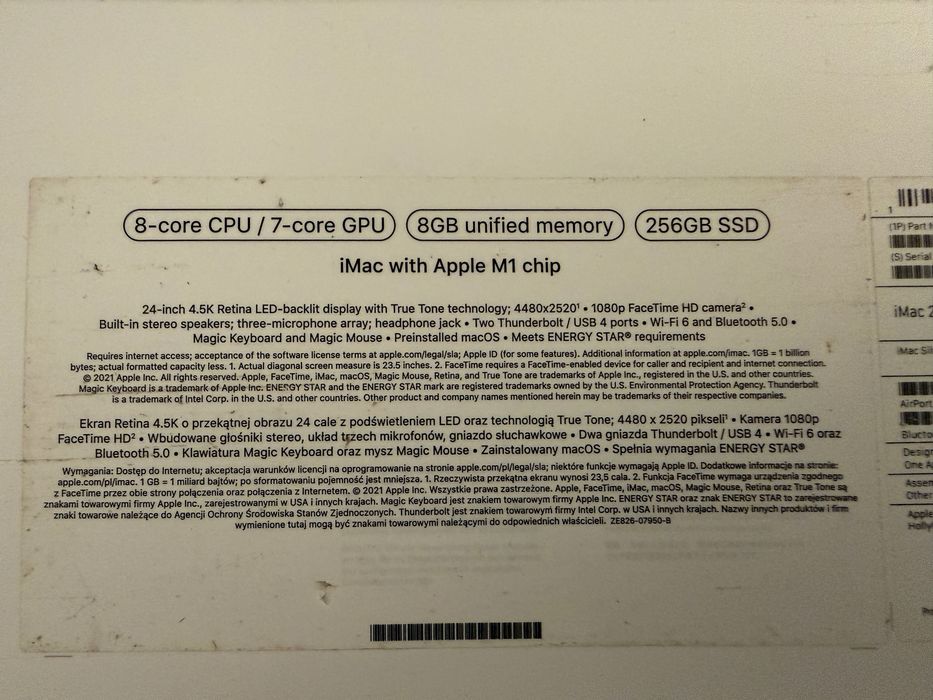 Imac M1 8GB RAM / 256 SSD