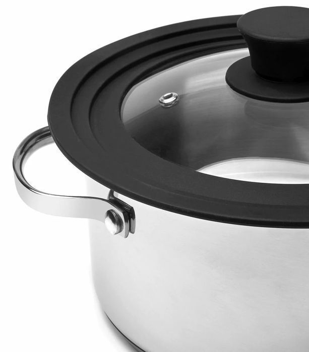 Szklana Pokrywka Silikonowa Na Patelnie Garnki 24/26/28Cm Uniwersalna